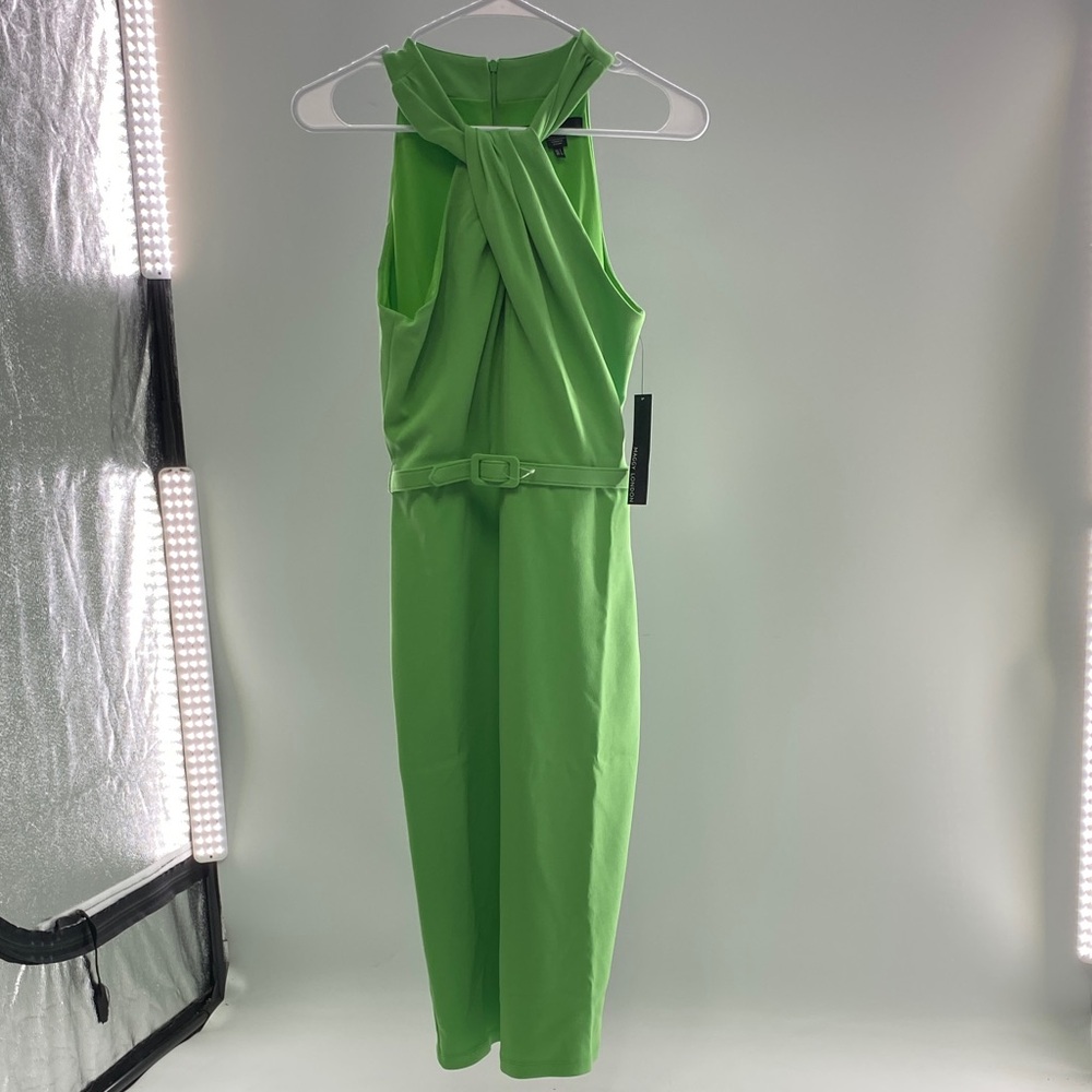 Maggy London One-Shoulder Lime Green Jumpsuit